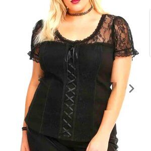 NTW VINTAGE Tripp NYC X Torrid black lace corset top